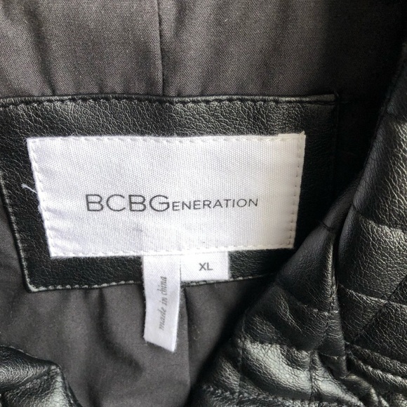 𝅺bcbgeneration‎ Faux Leather Quilted motorcycle Jacket size XL - Picture 9 of 11